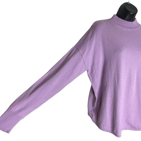 Madewell Sweater Womens M Purple Merino Wool Alpaca Blend Lightweight Minimalist - Picture 9 of 11